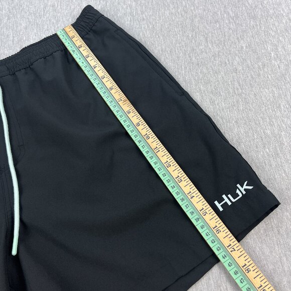 Huk Capers Swim Trunks Mens XL Black Mesh Lined Pockets Drawstring Fishing - Picture 11 of 13